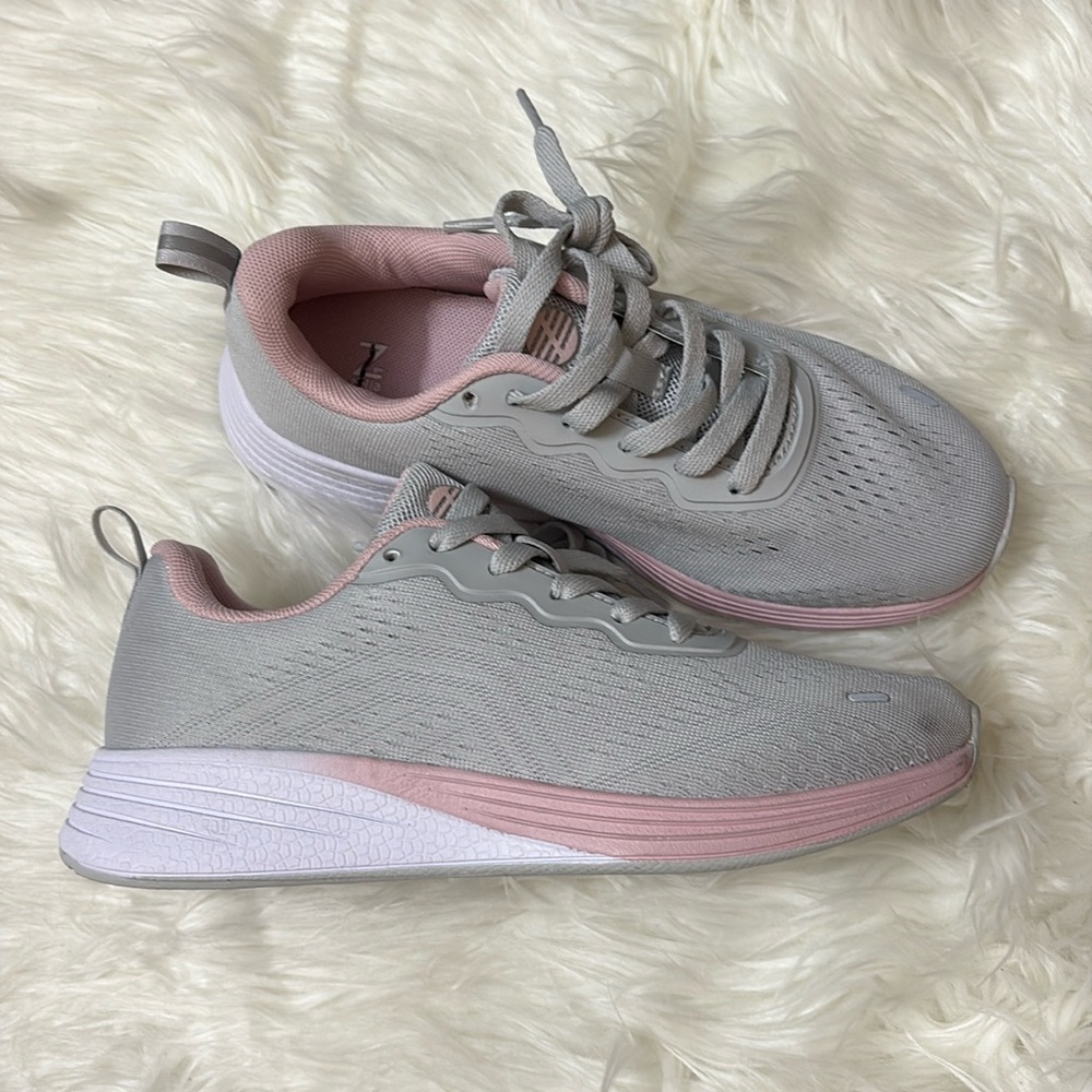 Z By Zella Light Grey Pink White Sneakers Size 5.5